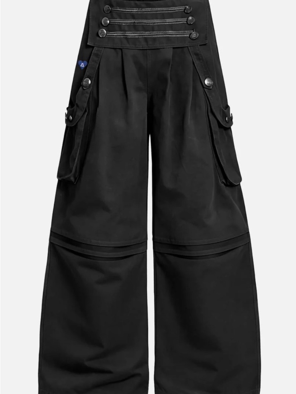 Aelfric Eden Black Wide-Leg Cargo Jumpsuit Pants